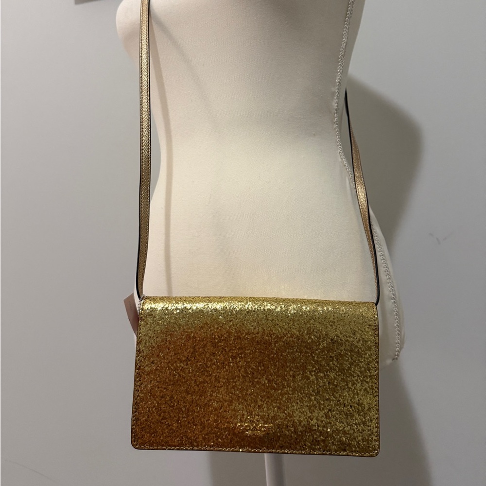 🌸NWT Very unique Coach Glitter fold over crossbody bag or clutch 🌟